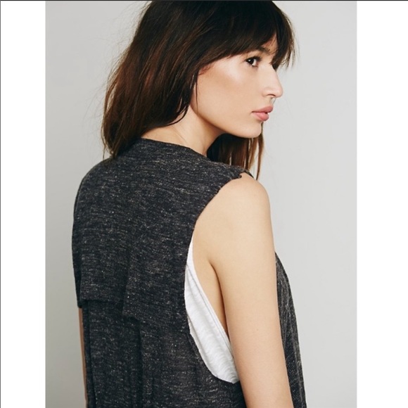 Free People Maxi Vest- Gray - Picture 4 of 7
